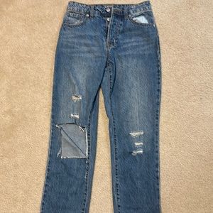 Ripped Blue Boyfriend Jeans